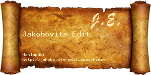Jakobovits Edit névjegykártya